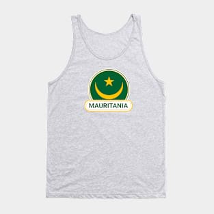 Mauritania Country Badge - Mauritania Flag Tank Top